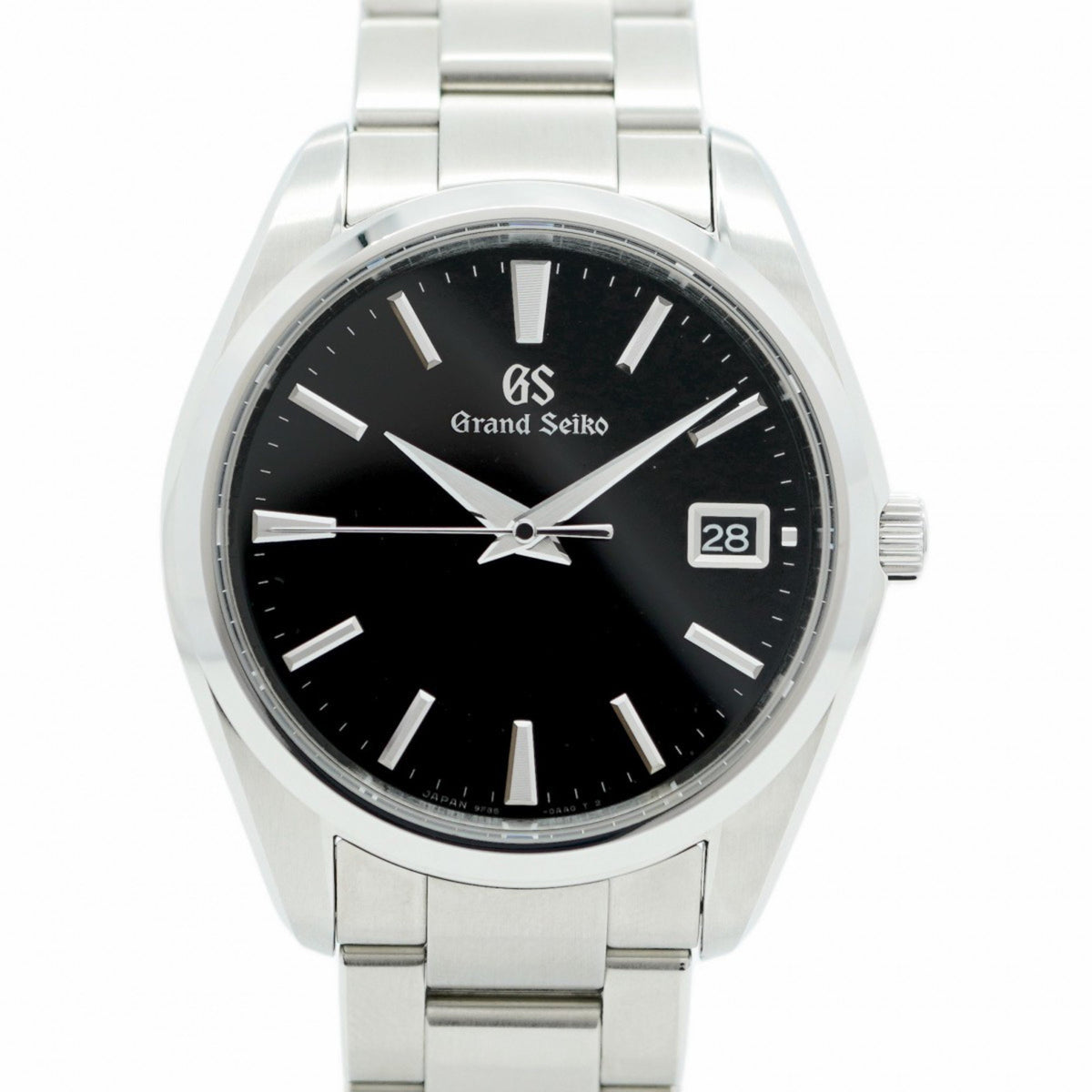 Gebrauchte Seiko Grand 9F85-0AC0 Herrenuhr mit schwarzem Zifferblatt 