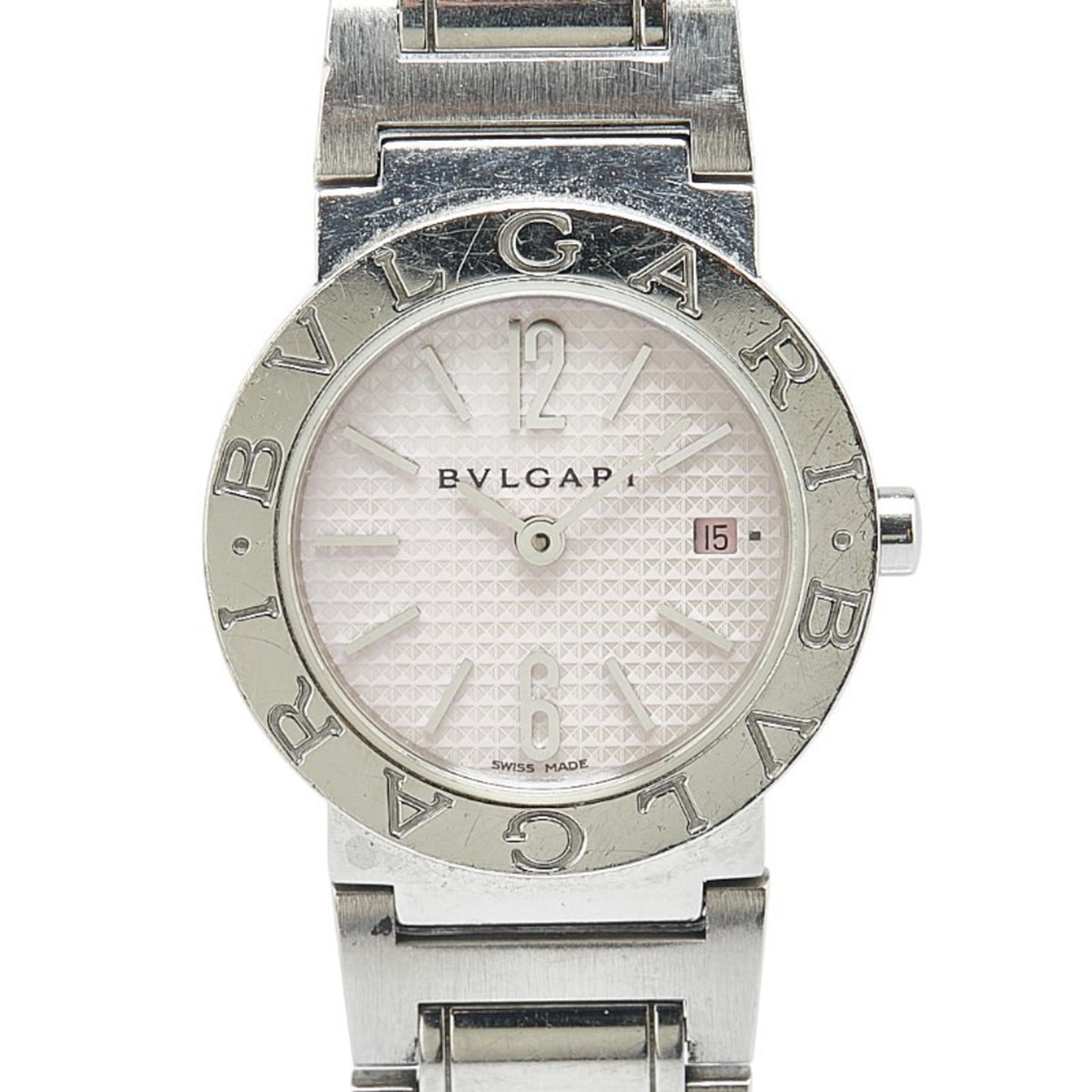Gebrauchte BVLGARI Uhr BB26 Quarz Rosa Zifferblatt Edelstahl Damen 
