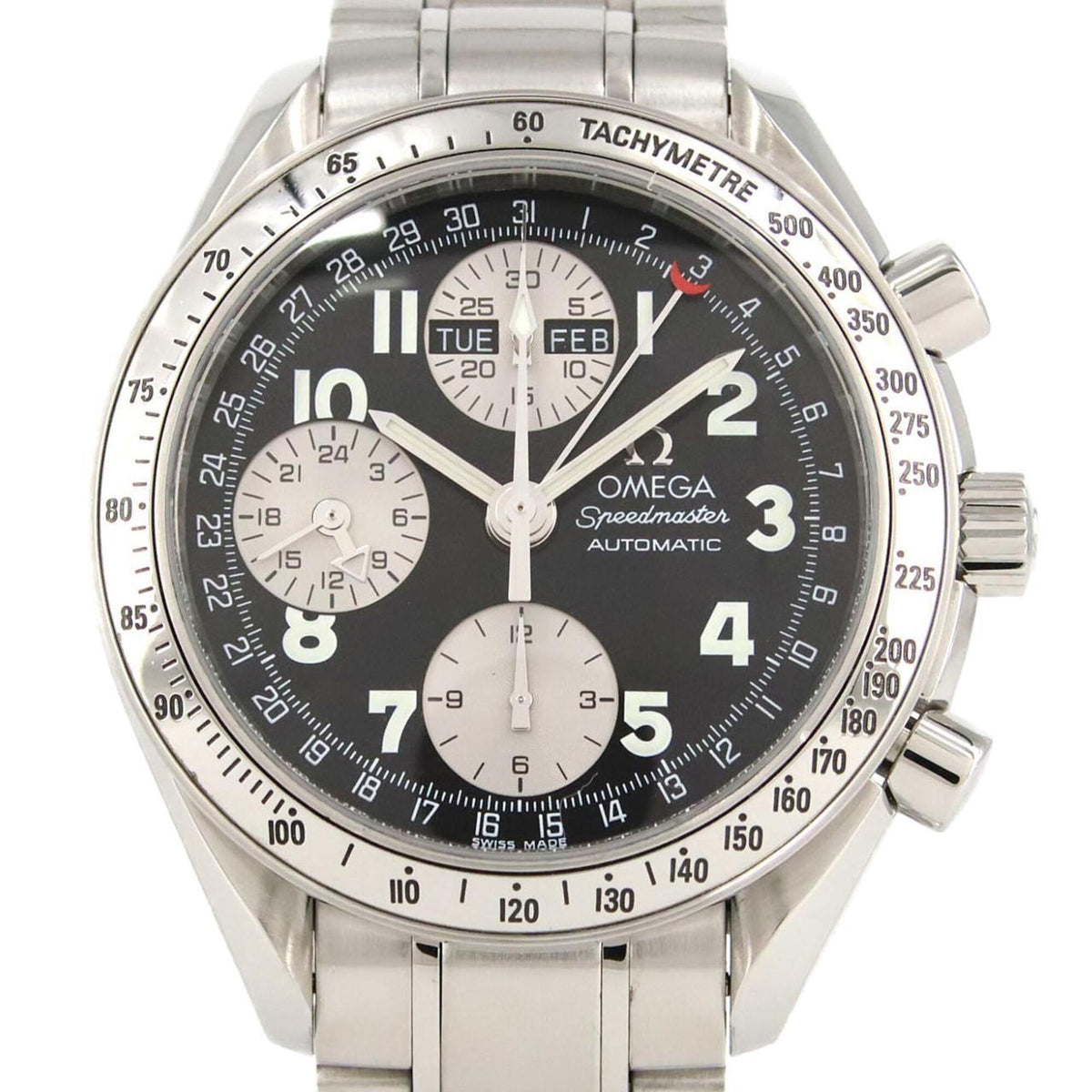 Pre-Owned Omega Speedmaster Day-Date 3523.51 Stainless Steel Automatic Watch