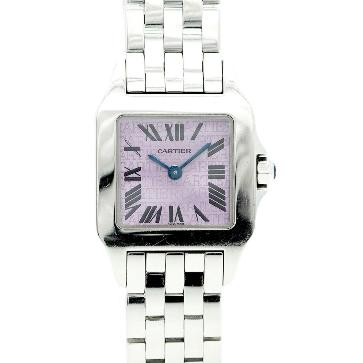 Pre-Owned Cartier Santos SM W2510002 Pink Dial Women's Watch