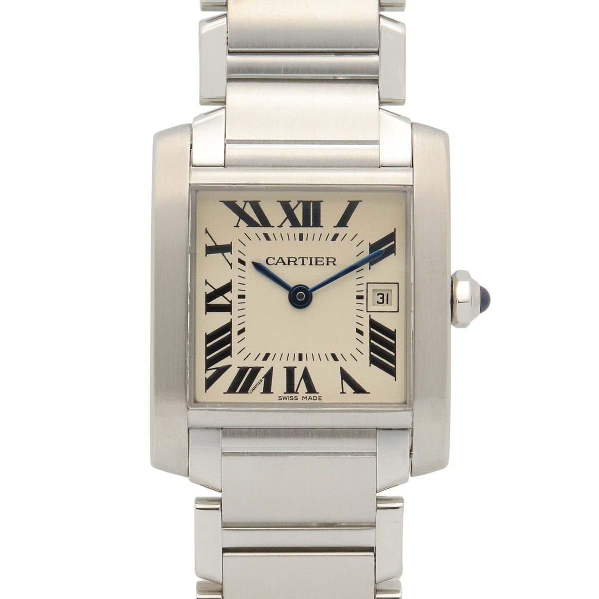 Pre-Owned Cartier Tank Fran?aise MM Watch, Stainless Steel, Boys' Size, Silver Tone, W51011Q3