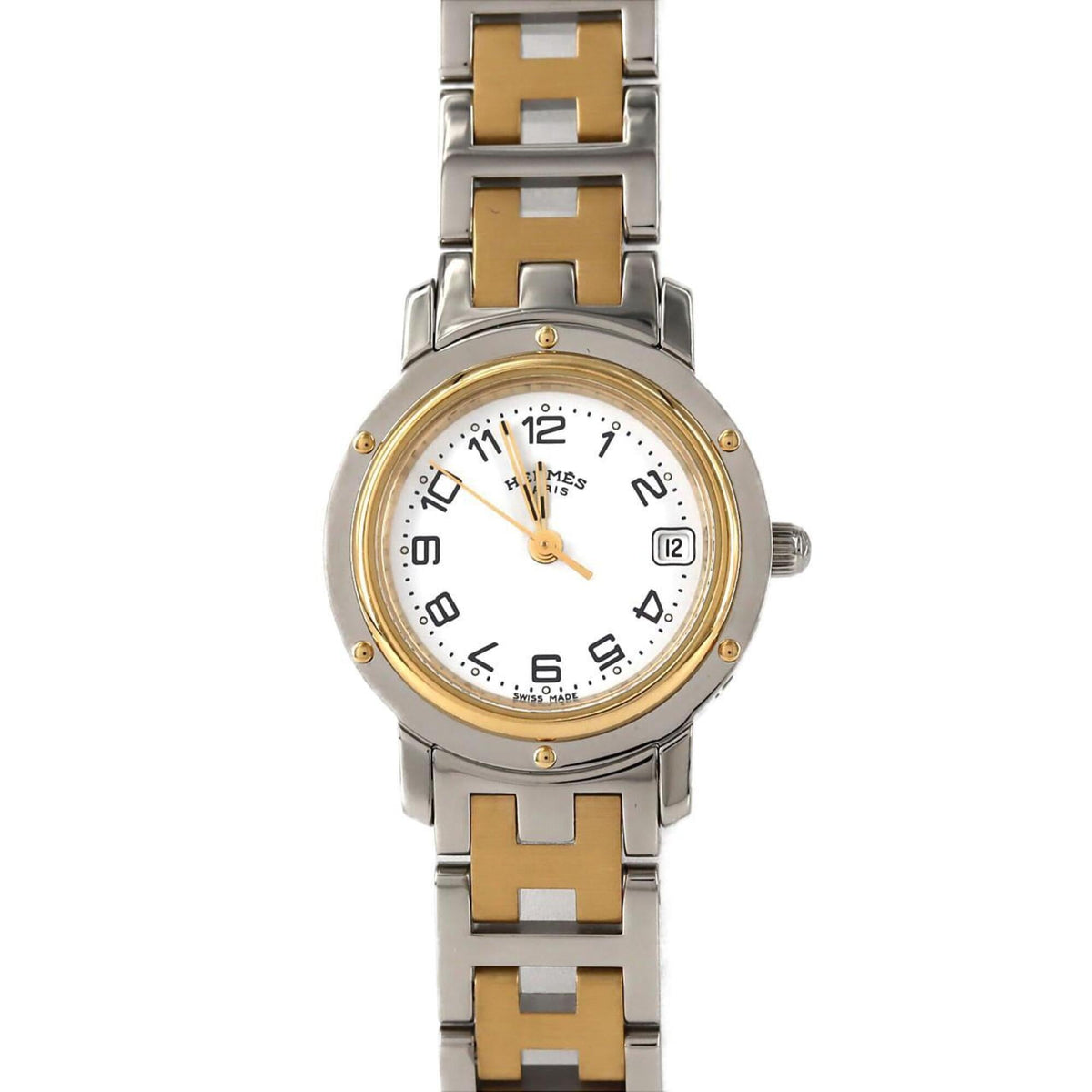 Pre-Owned Hermes Clipper Combination CL4.220 SSxGP Quartz Watch