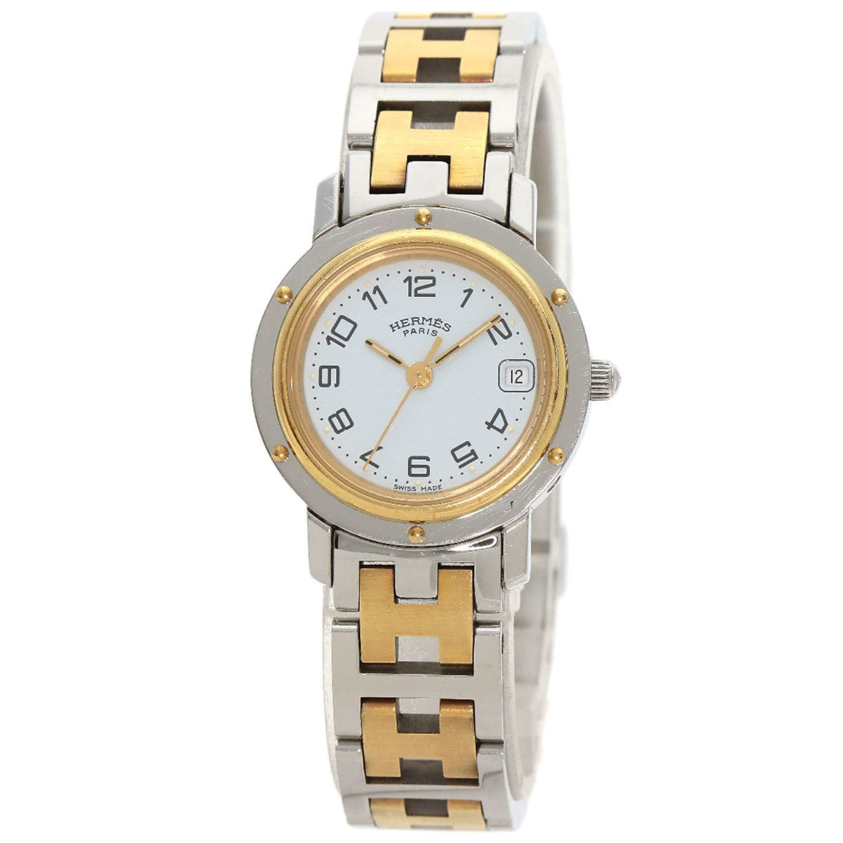 Gebrauchte Hermes CL4.220 Clipper Uhr Edelstahl SSxGP Damen HERMES 