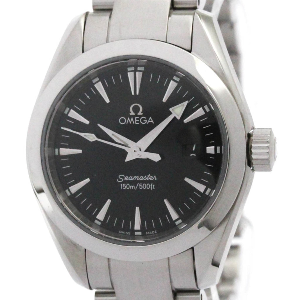 Pre-Owned OMEGA Seamaster Aqua Terra Steel Quartz Ladies Watch 2577.50 Polished