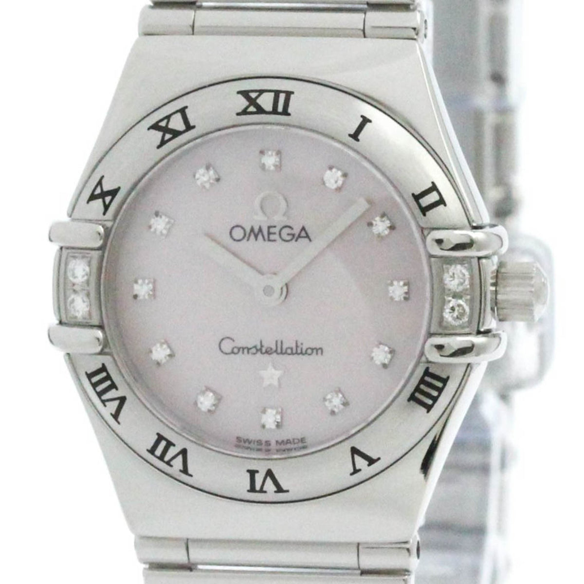 Gebrauchte OMEGA Constellation Diamant MOP Zifferblatt Damen Quarz Stahl Uhr 1567.66 BF575763 