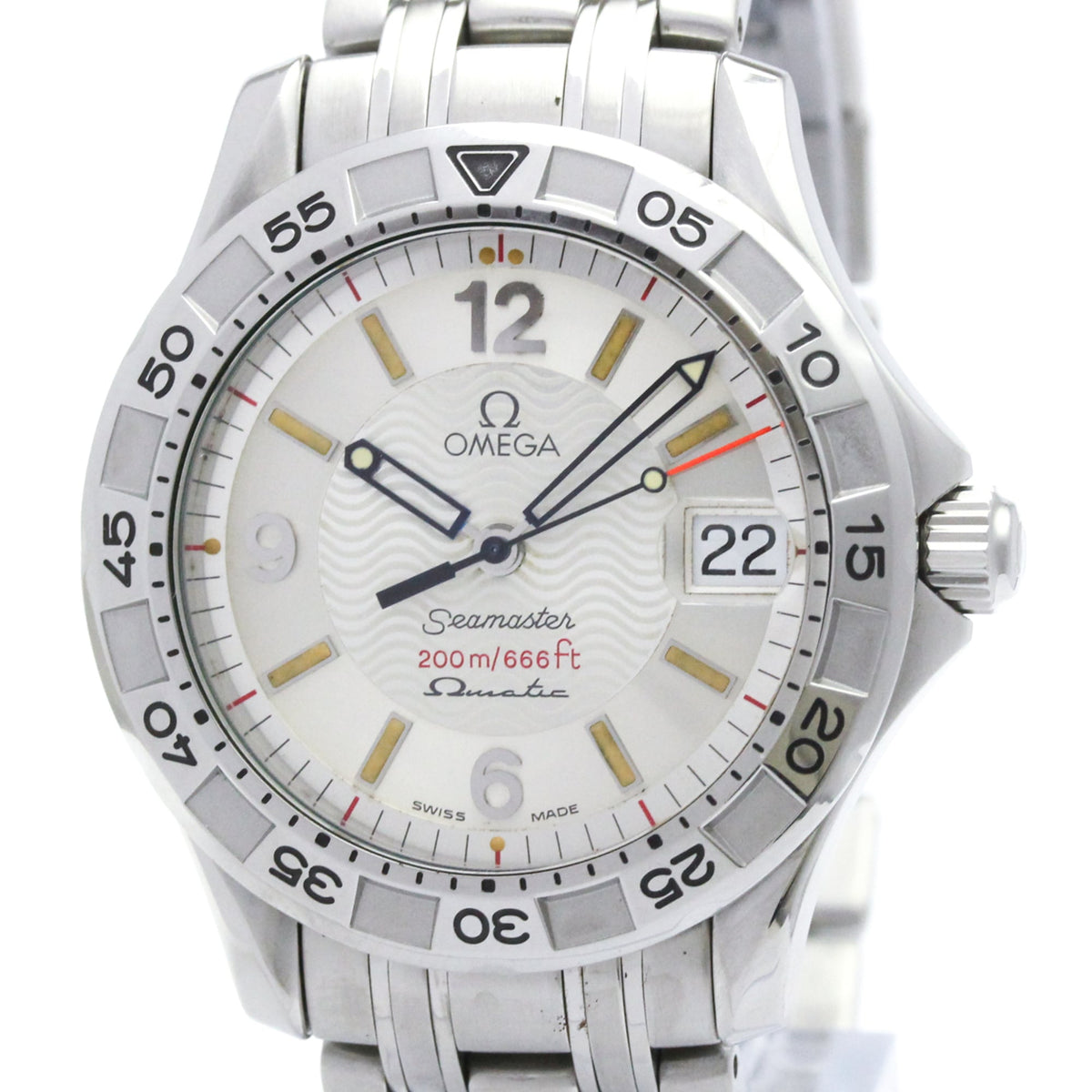 Pre-Owned OMEGA Seamaster Omegamatic Steel Auto Quartz Watch 2514.30 Polished