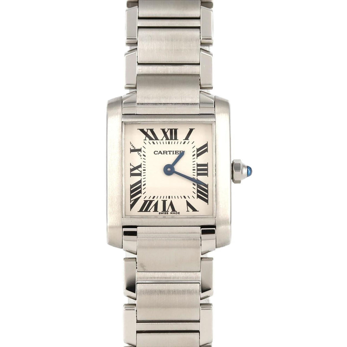 Gebrauchte Cartier Tank Francaise SM W51008Q3 SS Armbanduhr Quarz 