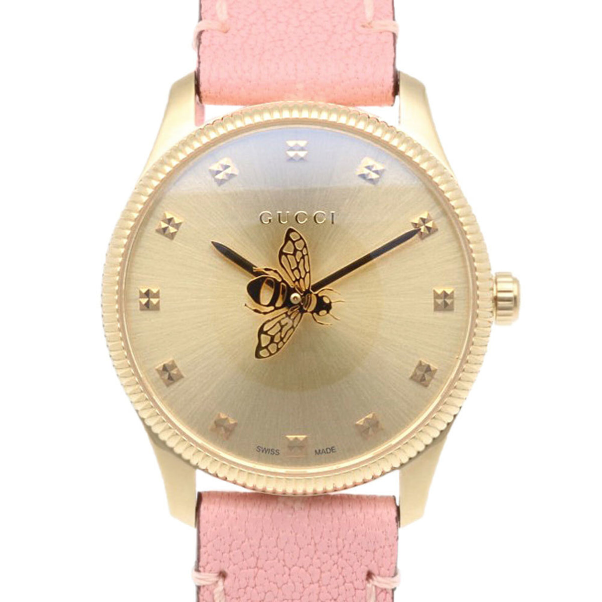 Pre-Owned Gucci G-Timeless Watch, GP 126.5 Quartz, Ladies, Used, Bee