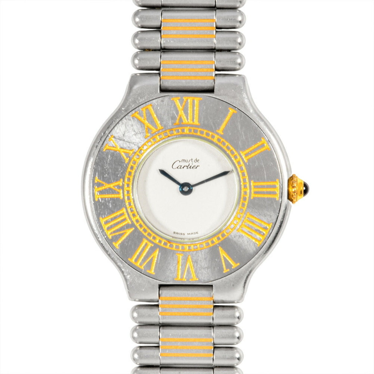 Pre-Owned Cartier W10050F4 Vantianne Must 21 Quartz Watch with Ivory Dial for Men