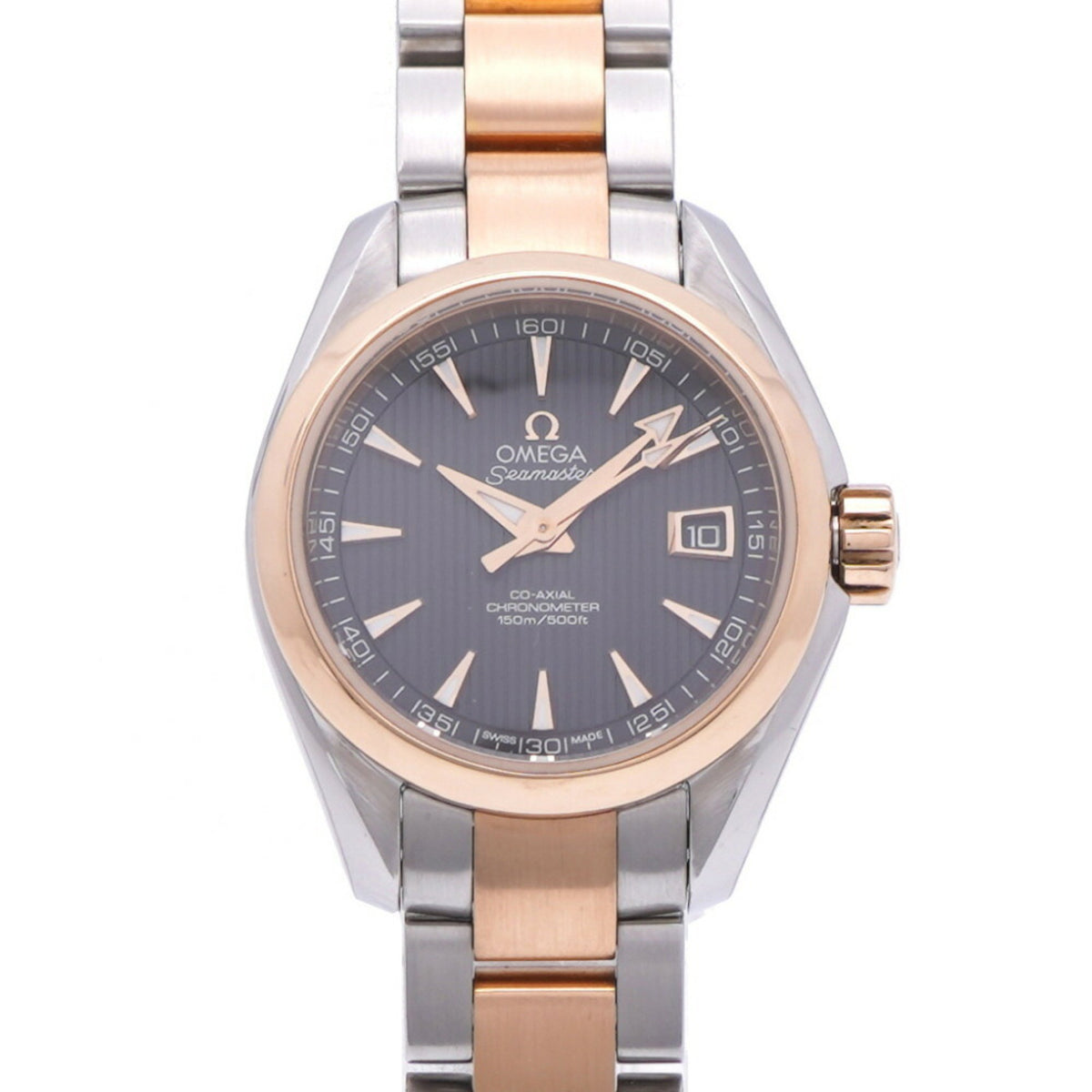 Gebraucht Wie neu OMEGA Seamaster Aqua Terra 18KPG/SS Co-Axial 231.20.30.20.06.001 Automatik Uhr Rotgold/Edelstahl Grau 0968OMEGA Damen