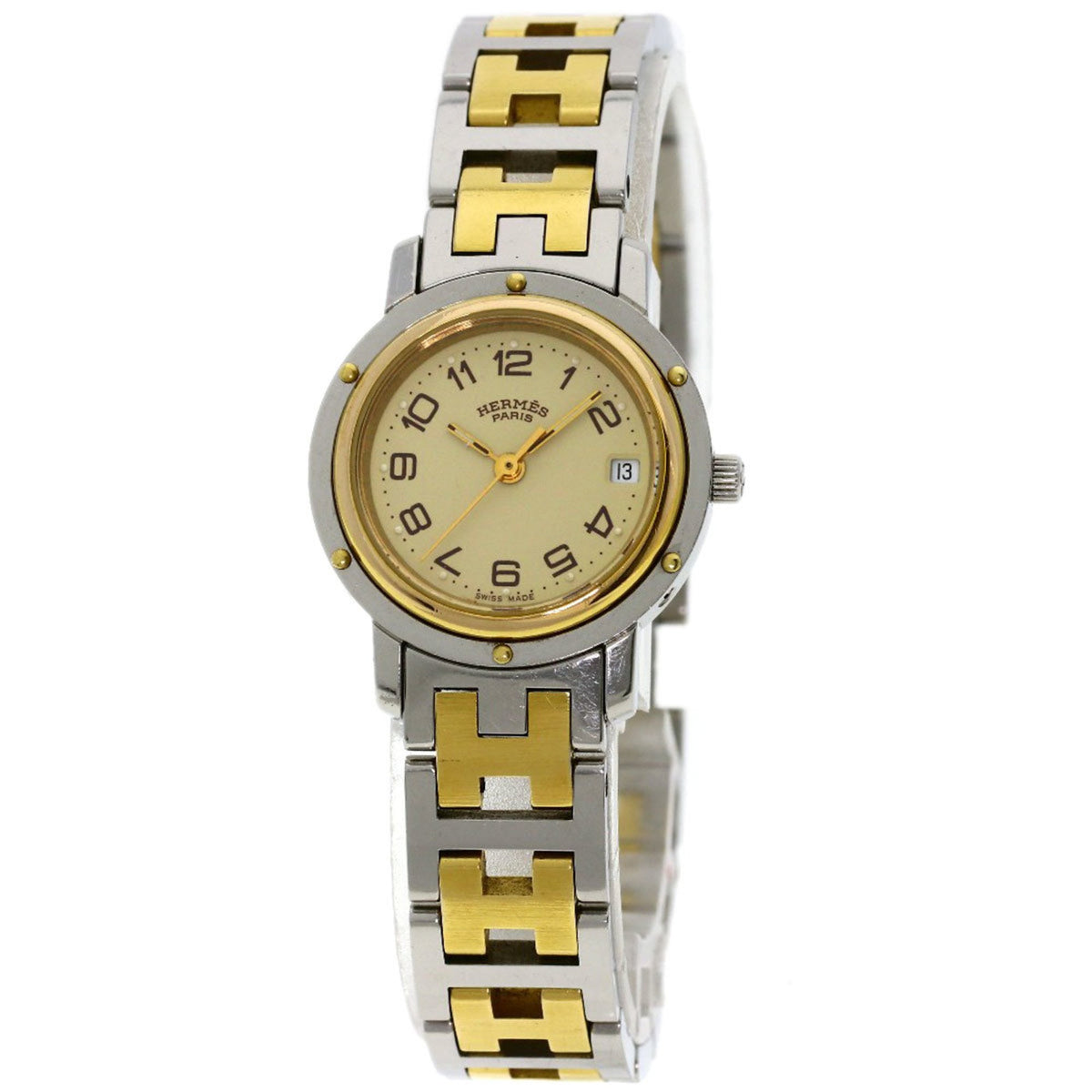 Gebrauchte Hermes CL3.240 Clipper Uhr Edelstahl SSxGP Damen HERMES 