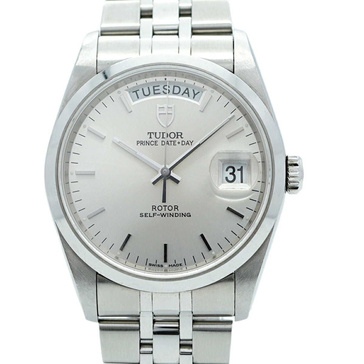 Pre-Owned Tudor Prince Dateday 76200 Silver Dial Men's Watch