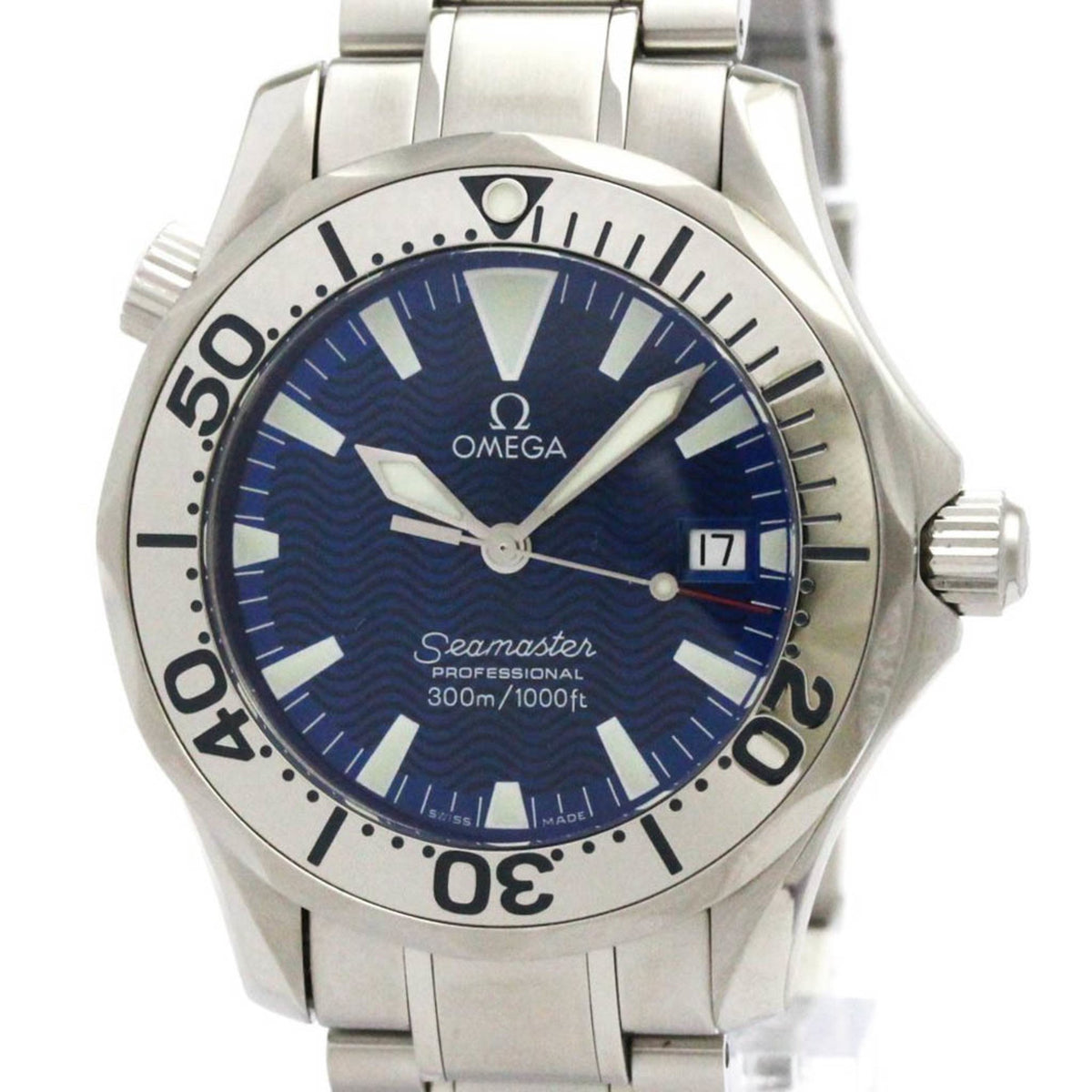 Pre-Owned OMEGA Seamaster Professional 300M Steel Mid Size Watch 2263.80 Polished