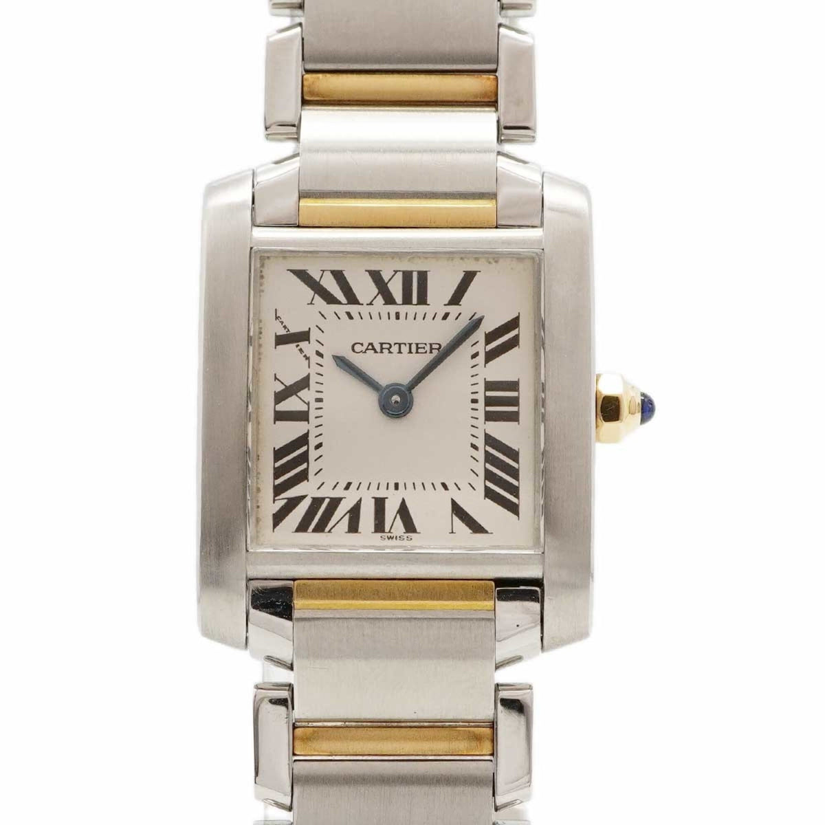 Pre-Owned Cartier Tank Fran?aise SM Two-Tone W51007Q4 White Dial Women's Watch