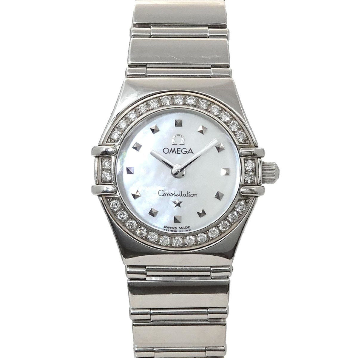 Pre-Owned OMEGA Constellation Mini My Choice 1465 71 Diamond Bezel Women's Watch White Shell Quartz