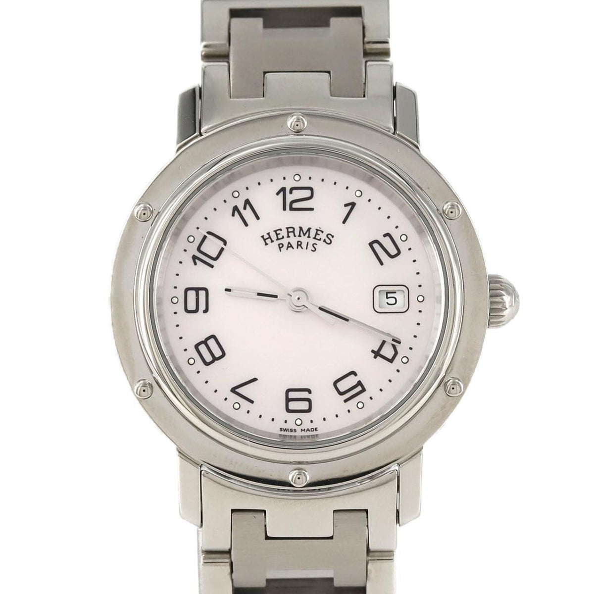 Pre-Owned Herm?s Clipper Nacle CL6.410 Stainless Steel Quartz Watch