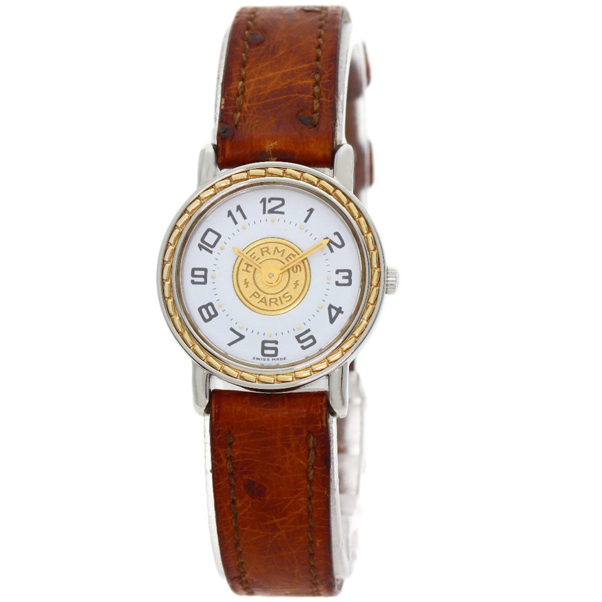 Gebrauchte Hermes Serie Uhr Edelstahl Leder Damen HERMES 