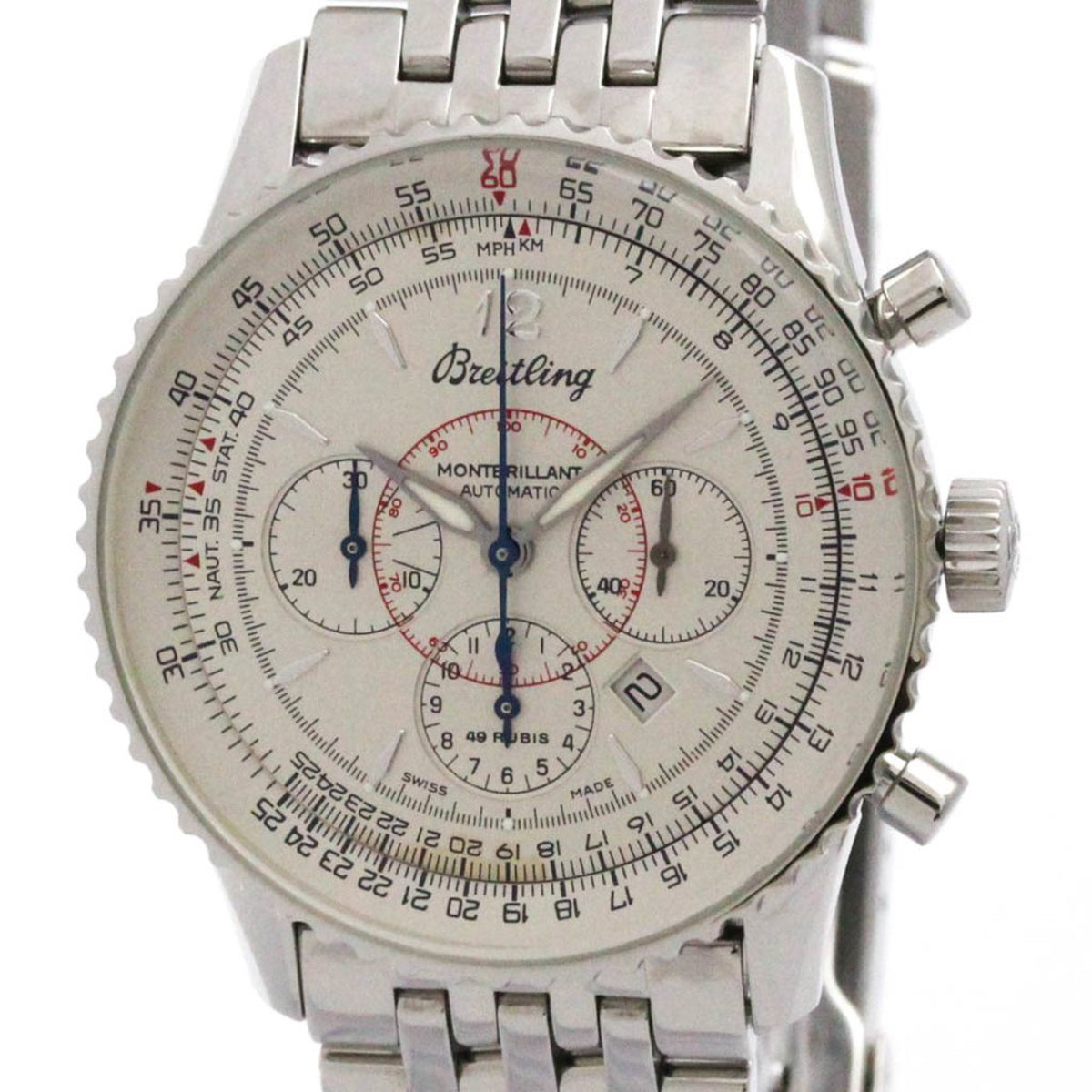 Pre-Owned BREITLING Navitimer Montbrillant Steel Automatic Watch A41330 Polished