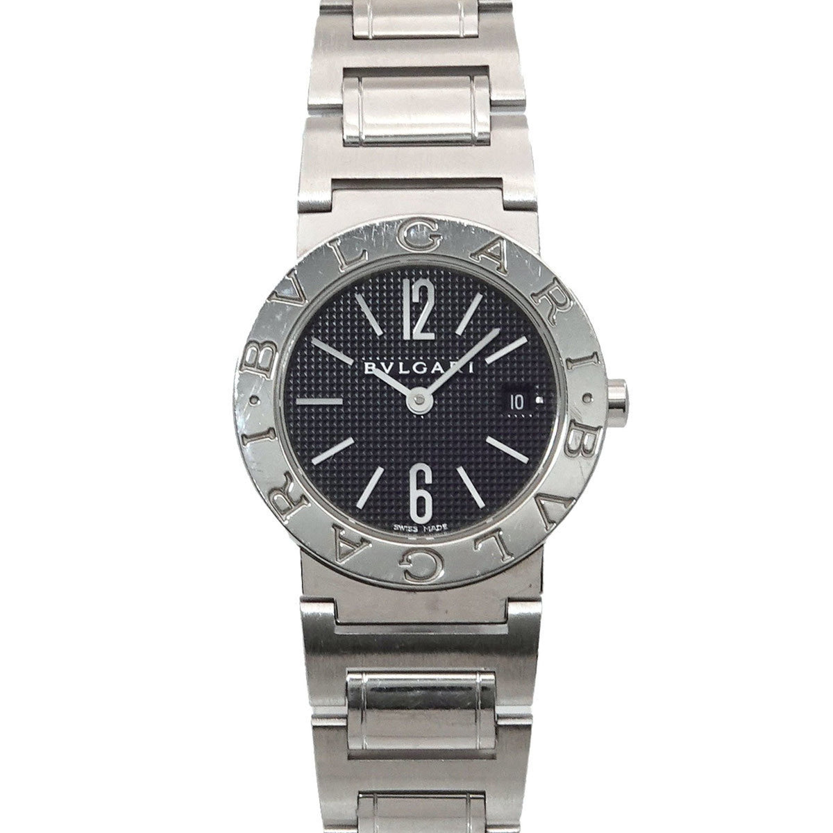 Gebrauchte BVLGARI BB26SS Damenuhr Schwarz Quarz 