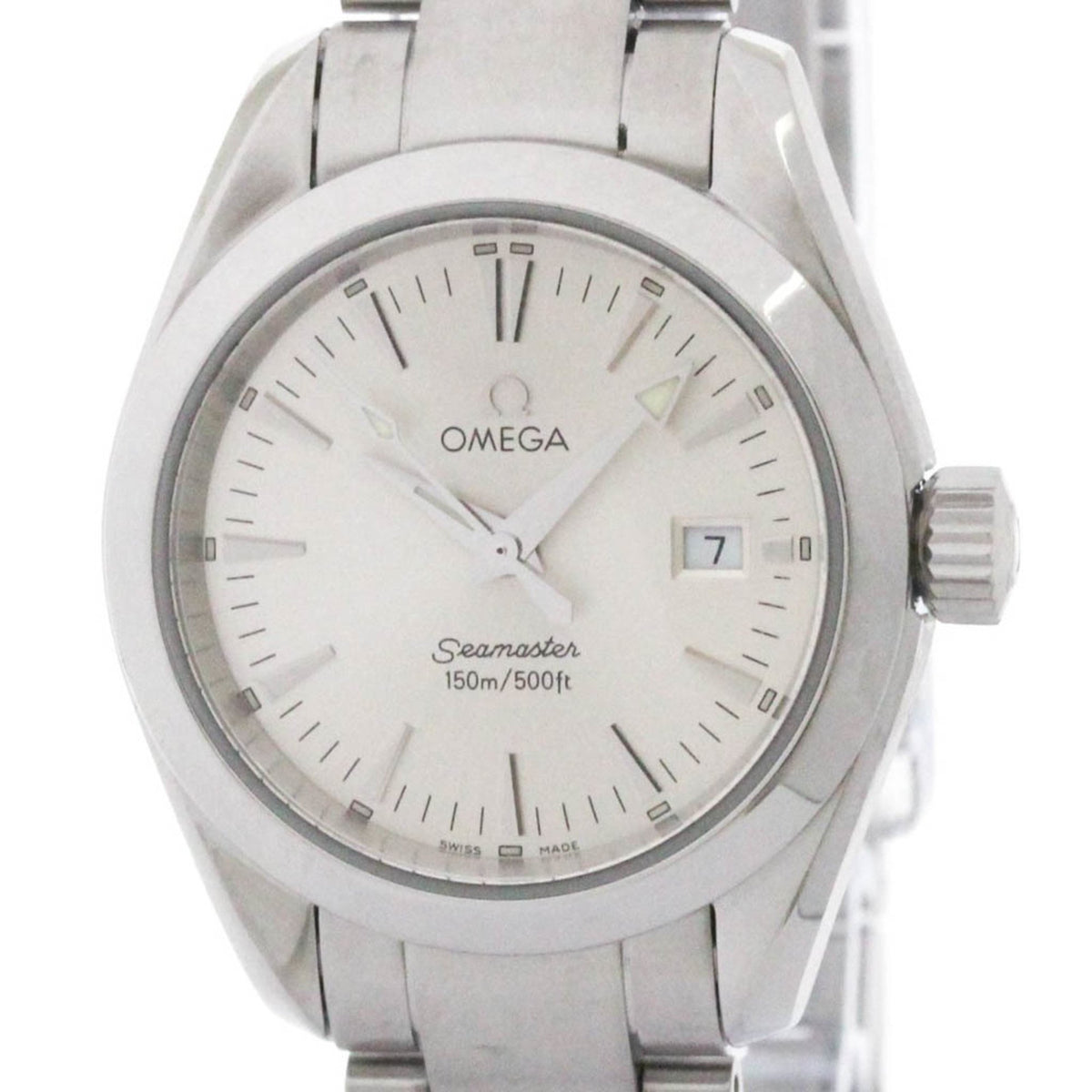 Pre-Owned OMEGA Seamaster Aqua Terra Steel Quartz Ladies Watch 2577.30 Polished