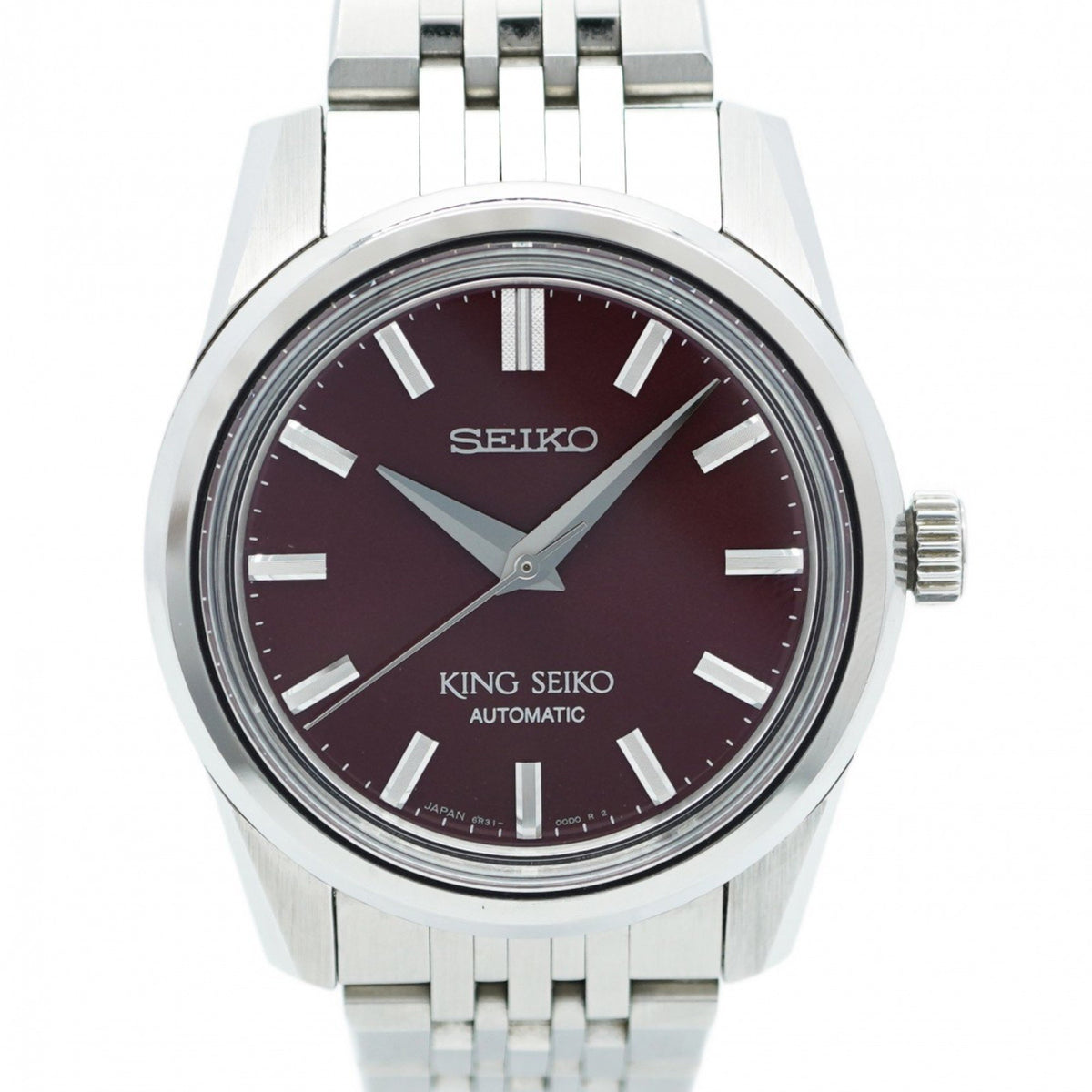 Pre-Owned Seiko King 6R31-00D0 Red Dial Men's Watch