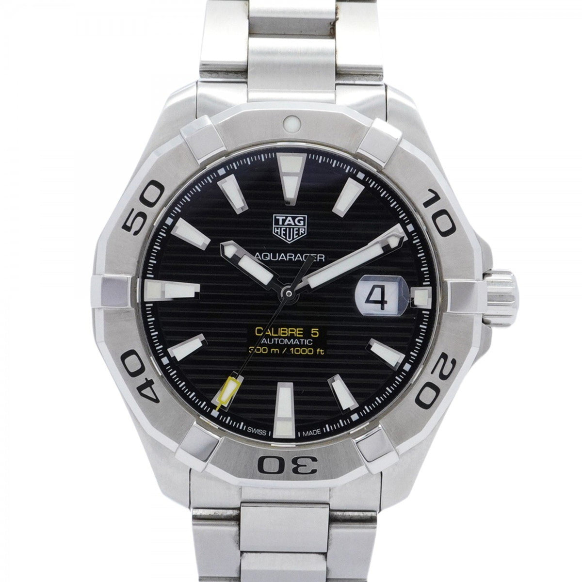 Pre-Owned TAG Heuer Aquaracer WAY2010-0 Black Dial Men's Watch