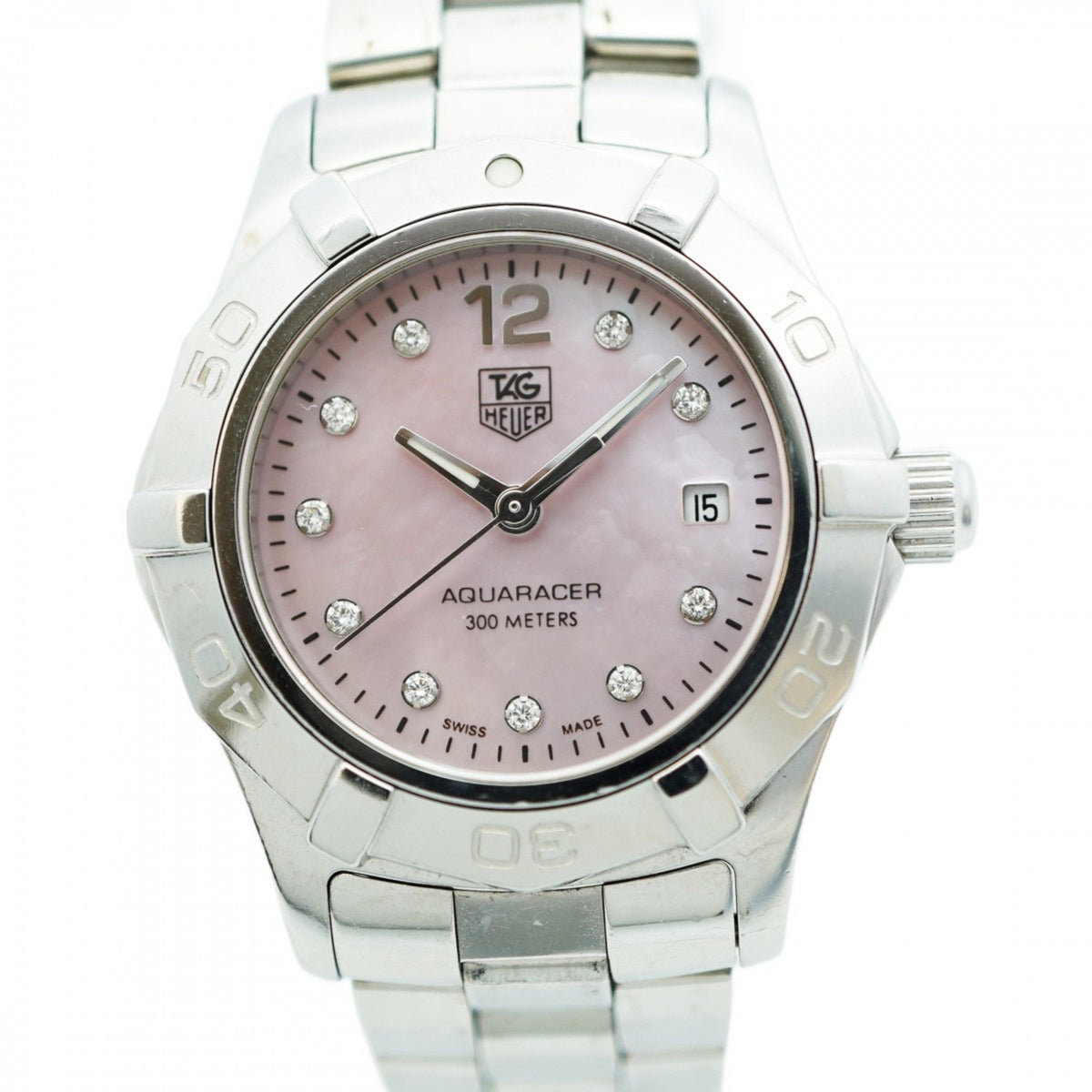 Gebrauchte TAG Heuer Aquaracer WAF141A Damenuhr mit rosa Zifferblatt 