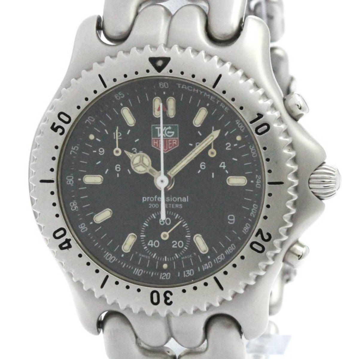 Pre-Owned Polished TAG HEUER Sel Chronograph 200M Steel Quartz Mens Watch S39.306 BF582076