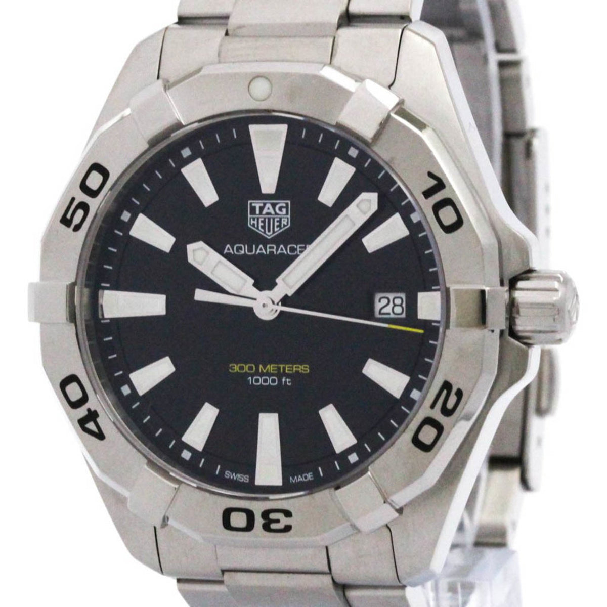 Pre-Owned TAG HEUER Aquaracer 300M Steel Quartz Mens Watch WBD1110 Polished