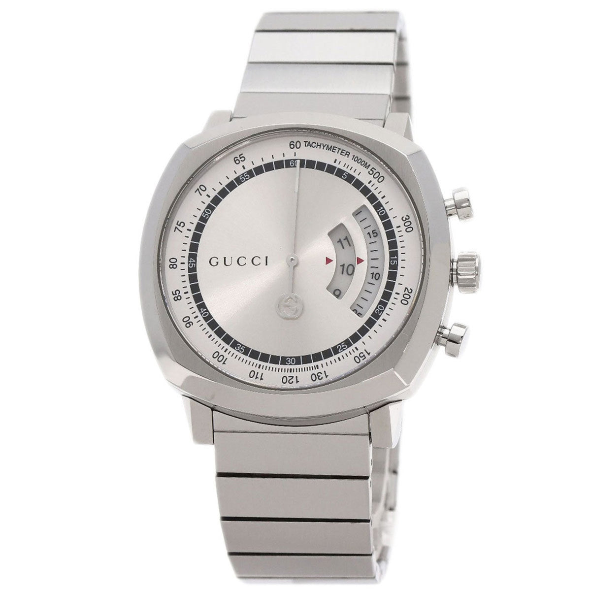 Pre-Owned Gucci YA157302 Grip Chronograph Watch, Stainless Steel/SS, Men's