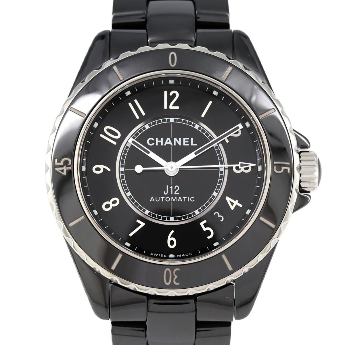 Gebrauchte Chanel J12 Kaliber 12.1 38 mm Keramik H5697 Armbanduhr Automatik 
