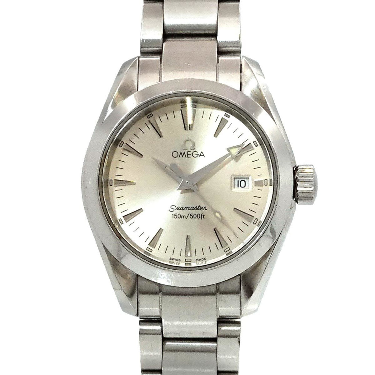 Gebrauchte OMEGA Seamaster Aqua Terra 2577 30 Damenuhr Datum Silber Quarz 