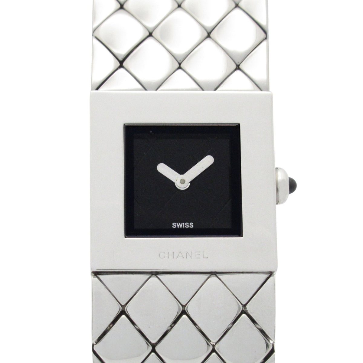 Gebrauchte CHANEL Matelassé Uhr, Edelstahl, Damen, Schwarz, H0009 