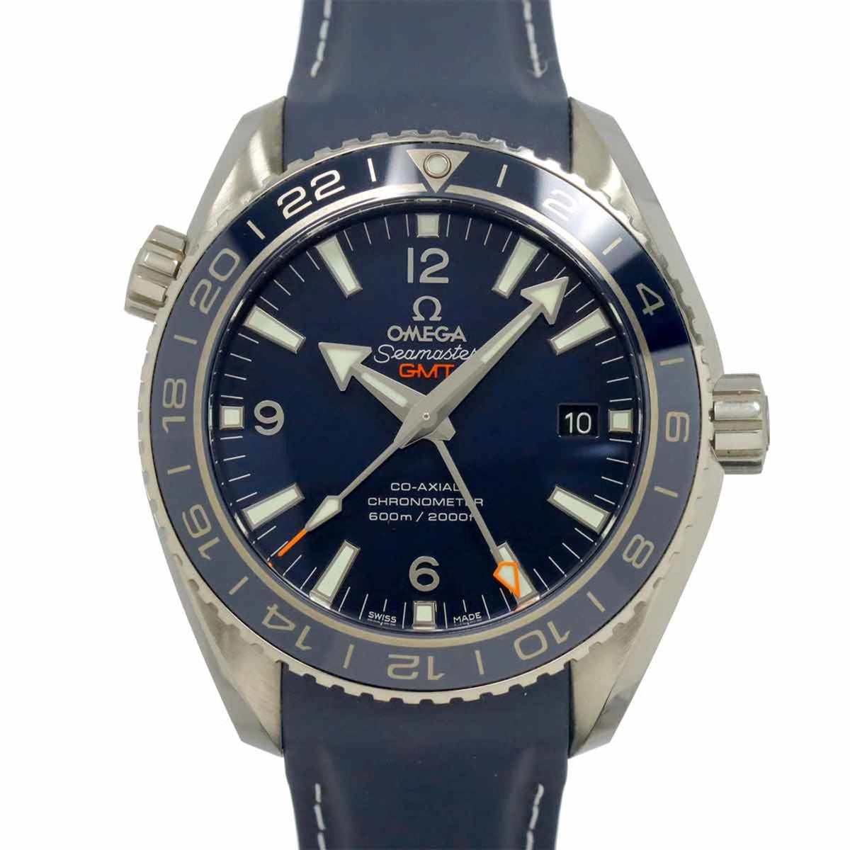 Pre-Owned OMEGA Seamaster Planet Ocean 600M Co-Axial GMT 232 92 44 22 03 001 Men's Watch Navy Automatic