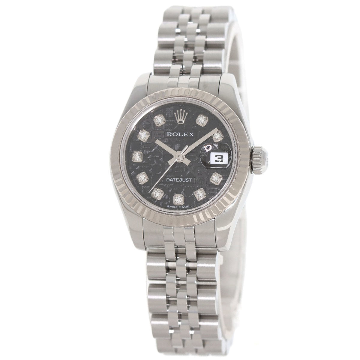 Gebrauchte Rolex 179174G Datejust 10P Diamant Uhr Edelstahl SS K18WG Damen ROLEX 