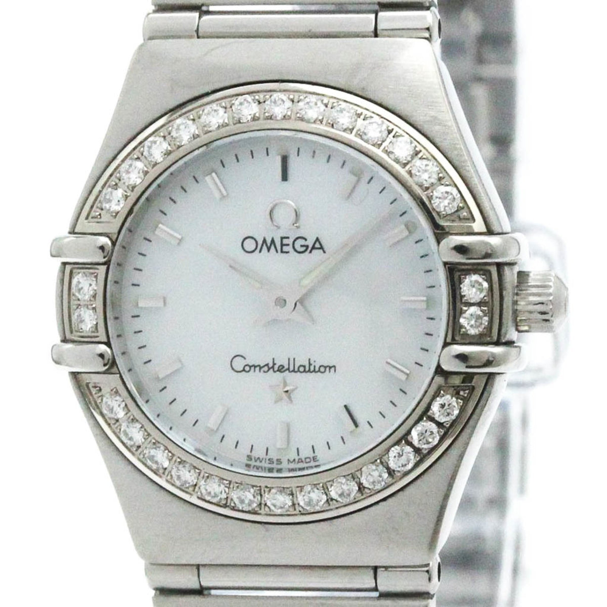 Gebrauchte polierte OMEGA Constellation Diamond MOP Quarz-Damenuhr 1466.71 BF580536 
