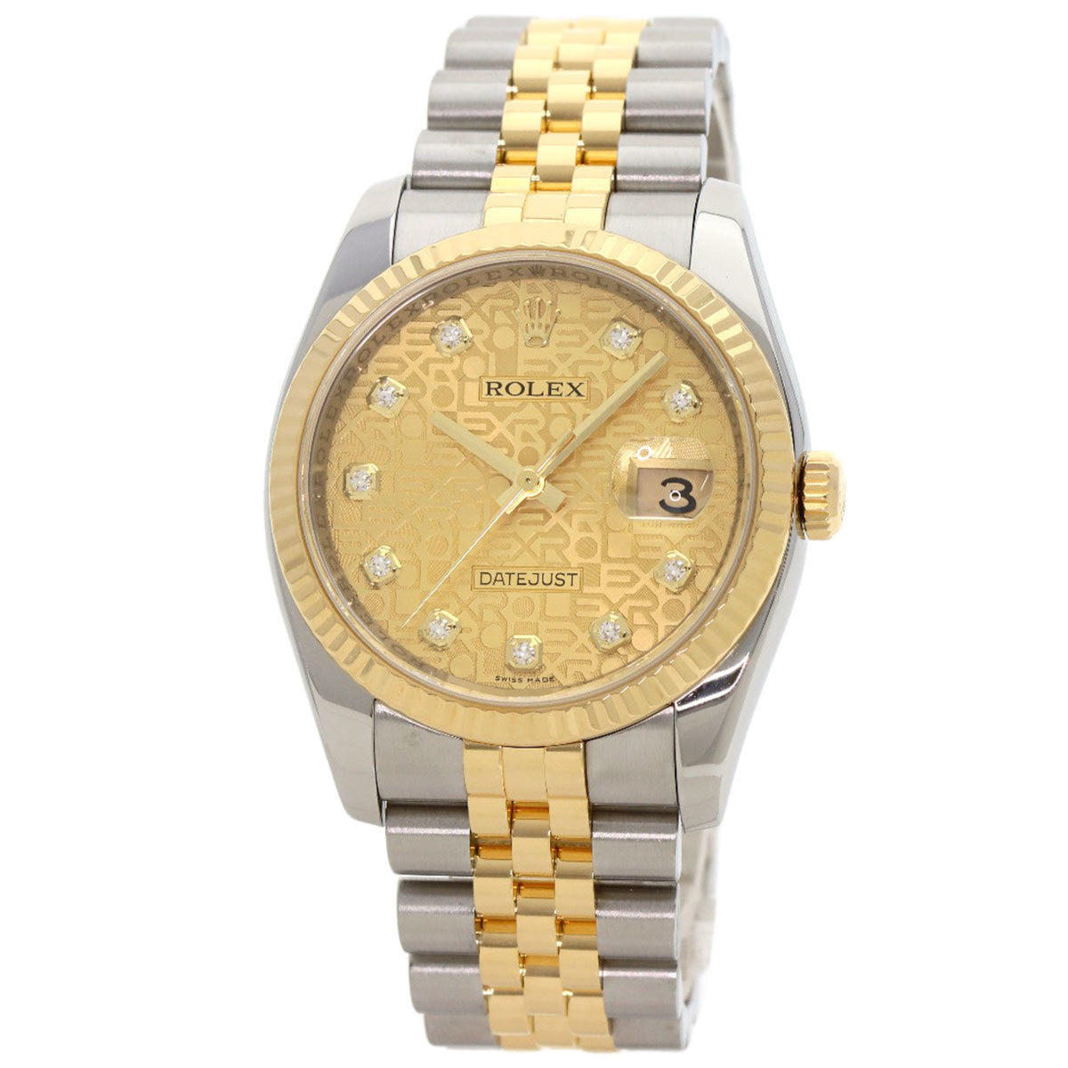 Gebrauchte Rolex 116233G Datejust 10P Diamantuhr Edelstahl SSxK18YG Herren ROLEX 
