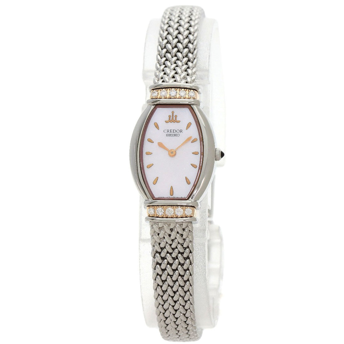 Gebrauchte Seiko GSTE966 1E70-3B90 Credor Diamond Uhr, Edelstahl, 18 Karat Gold, Damen 