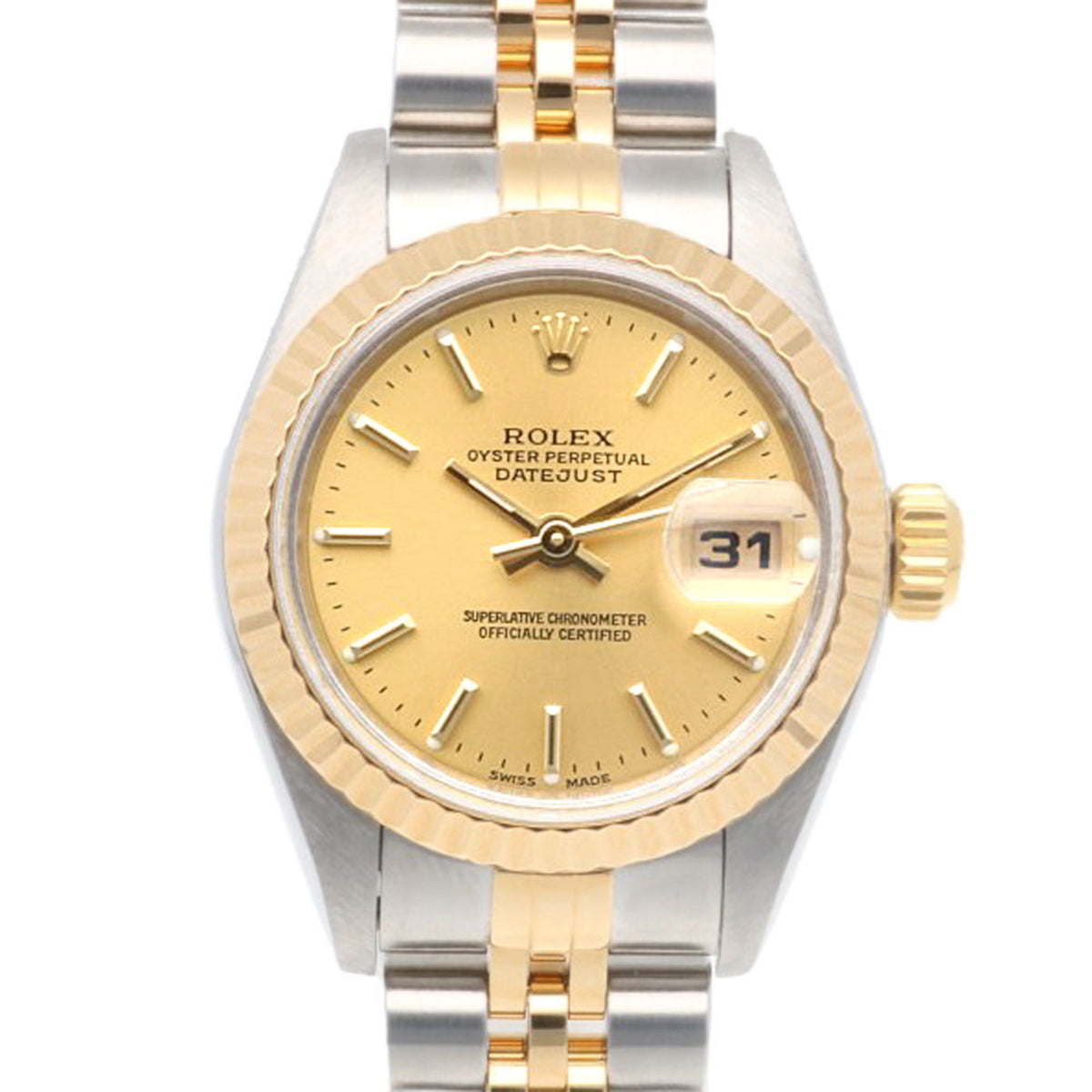 Gebrauchte Rolex Datejust Oyster Perpetual Uhr Edelstahl 79173 Automatik Damen ROLEX Y-Serie 2002 Modell überholt 