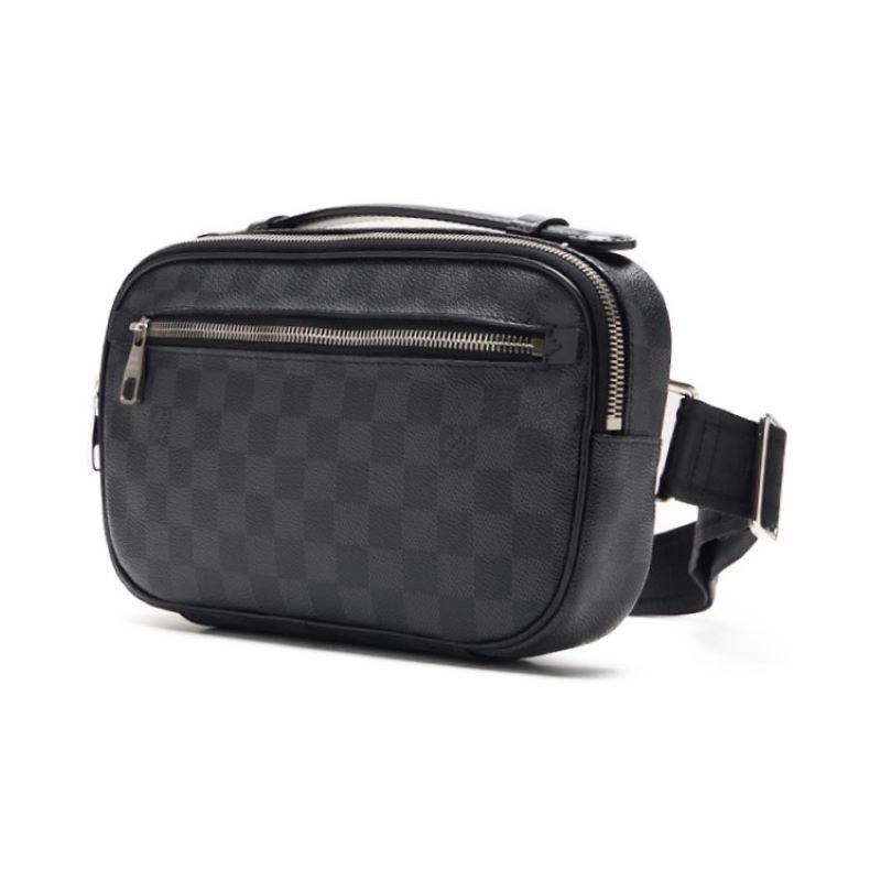 Gebrauchte Vuitton Gürteltasche, Damier Graffite Ambraille, PVC, Grau, Silberfarbene Hardware, Gebraucht