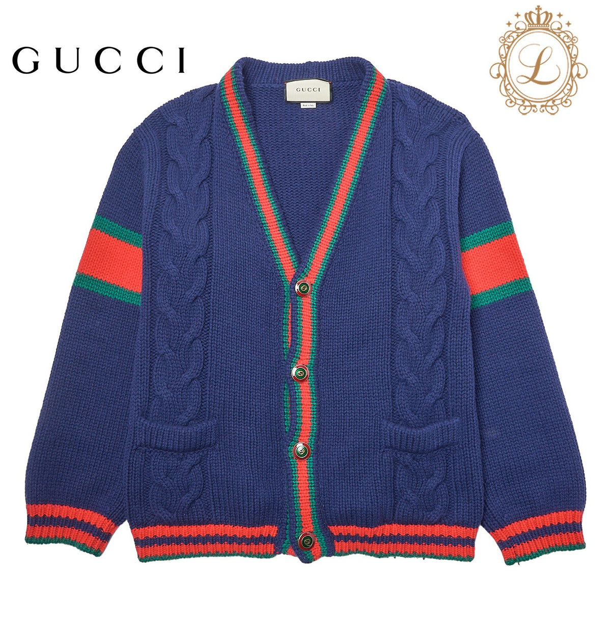 Pre-Owned Cardigan Jacke, 100th Anniversary Sherry Line, Wolle, Navy, Pre-Owned