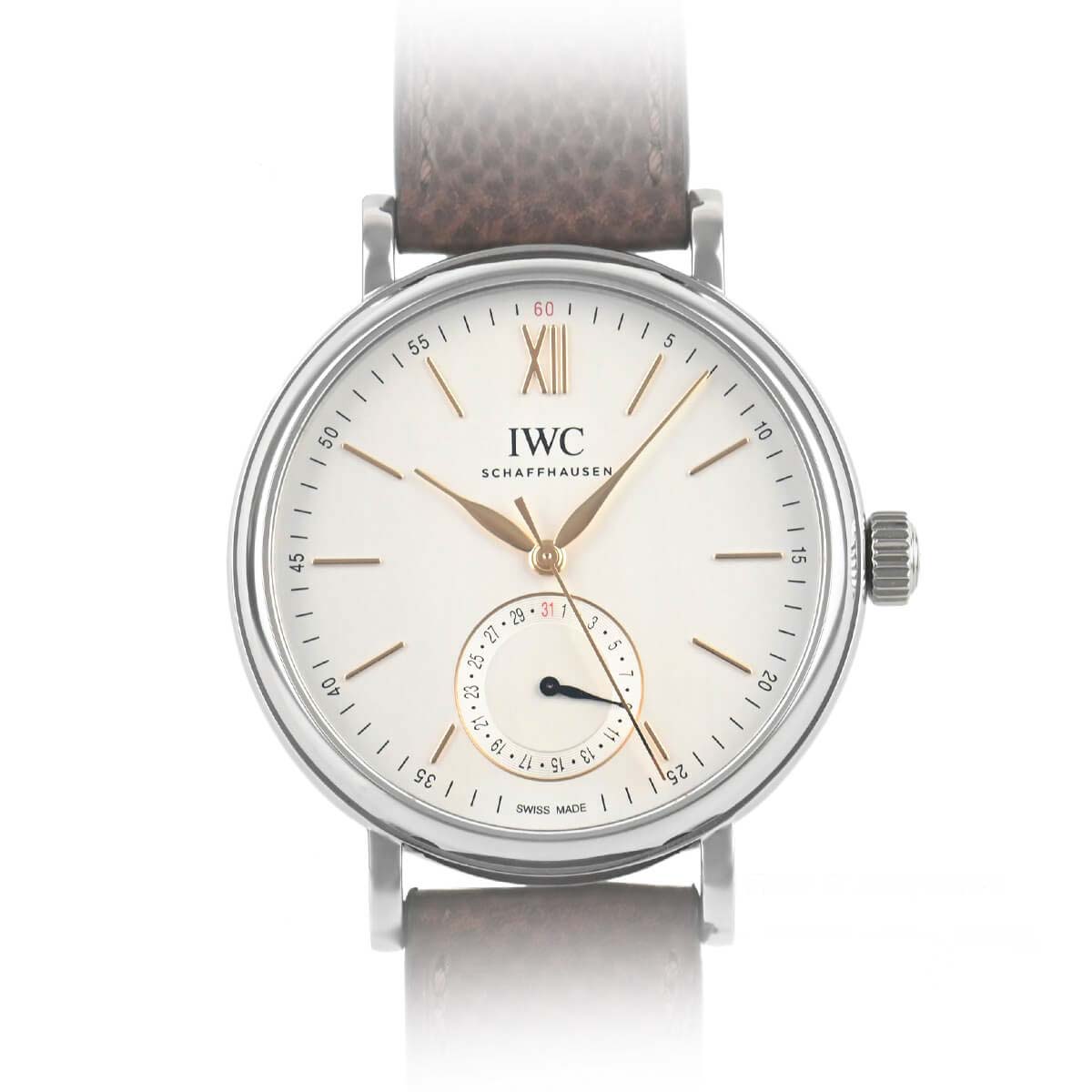 Portofino 39,00 mm, silbernes Zifferblatt aus Edelstahl – IW359201