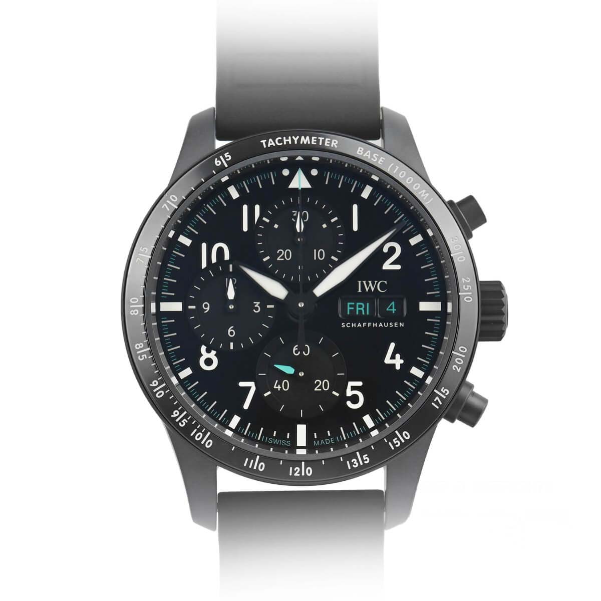 Pilot 42,50 mm schwarzes Zifferblatt in Ceratanium – IW3883-06