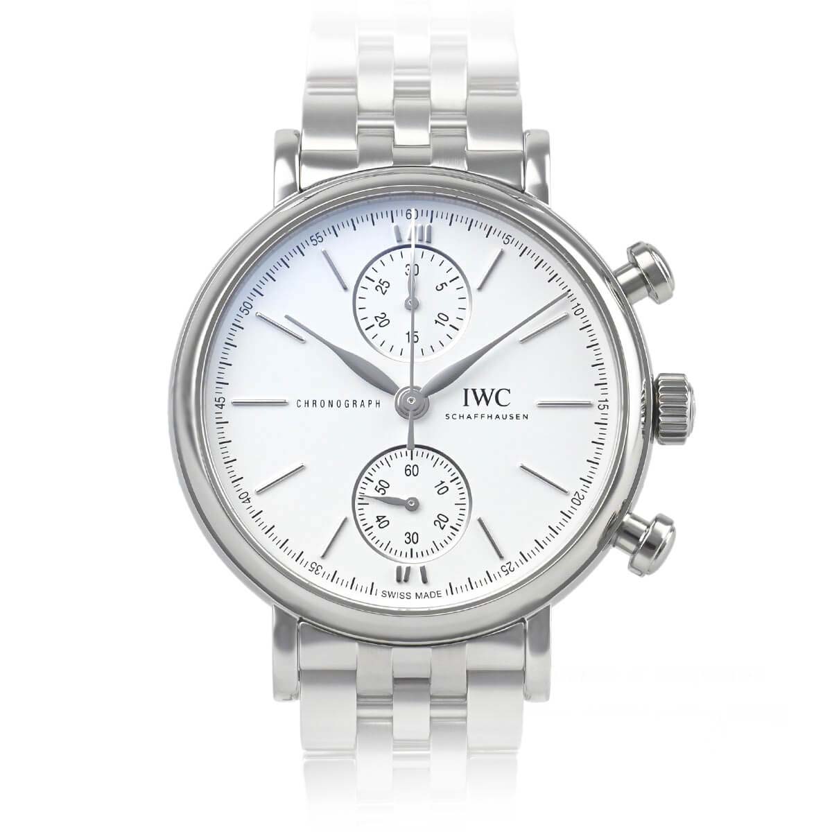 Portofino 39,00 mm, silbernes Zifferblatt aus Edelstahl – IW391503