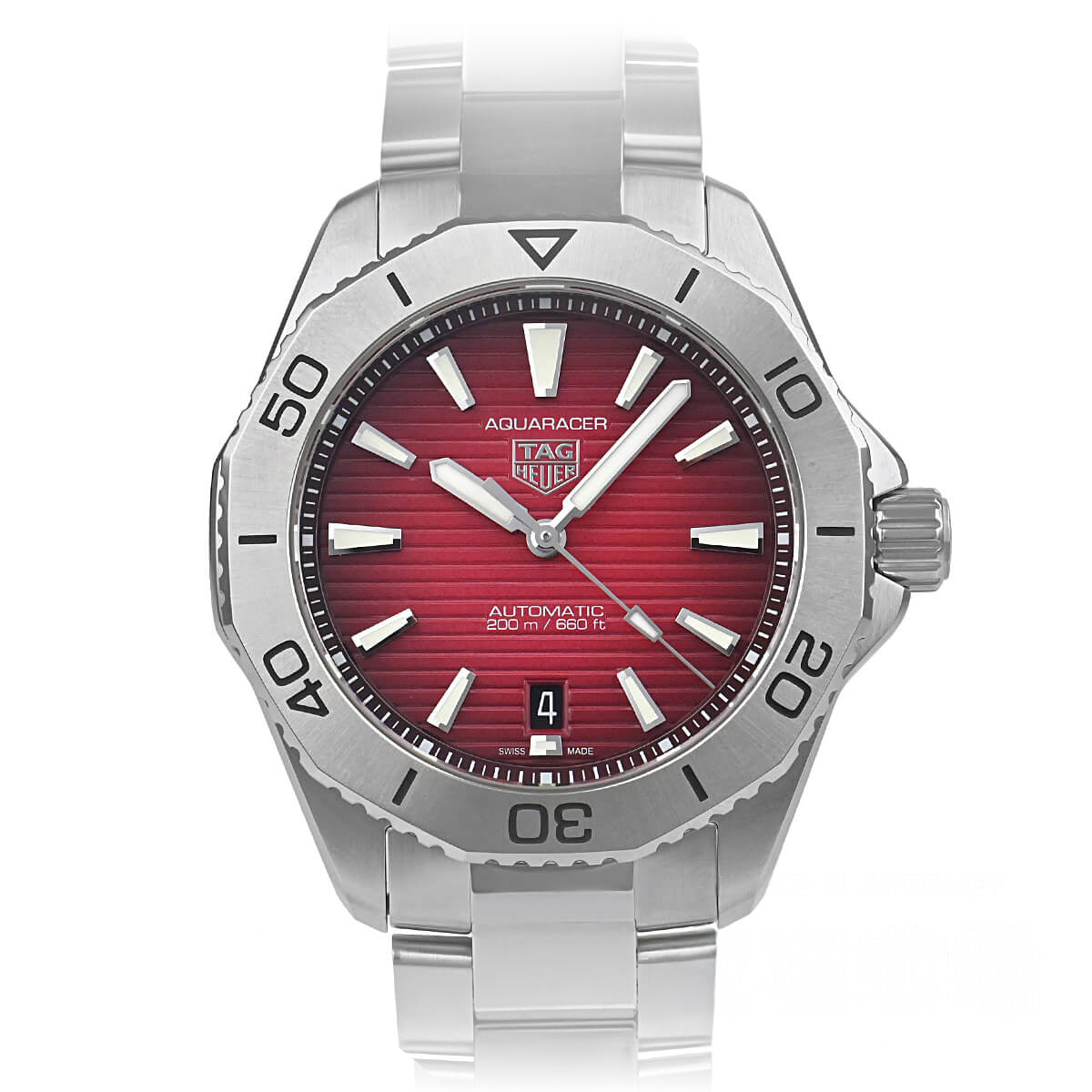 Aquaracer 40,00 mm, rotes Zifferblatt aus Edelstahl – WBP2114.BA0627