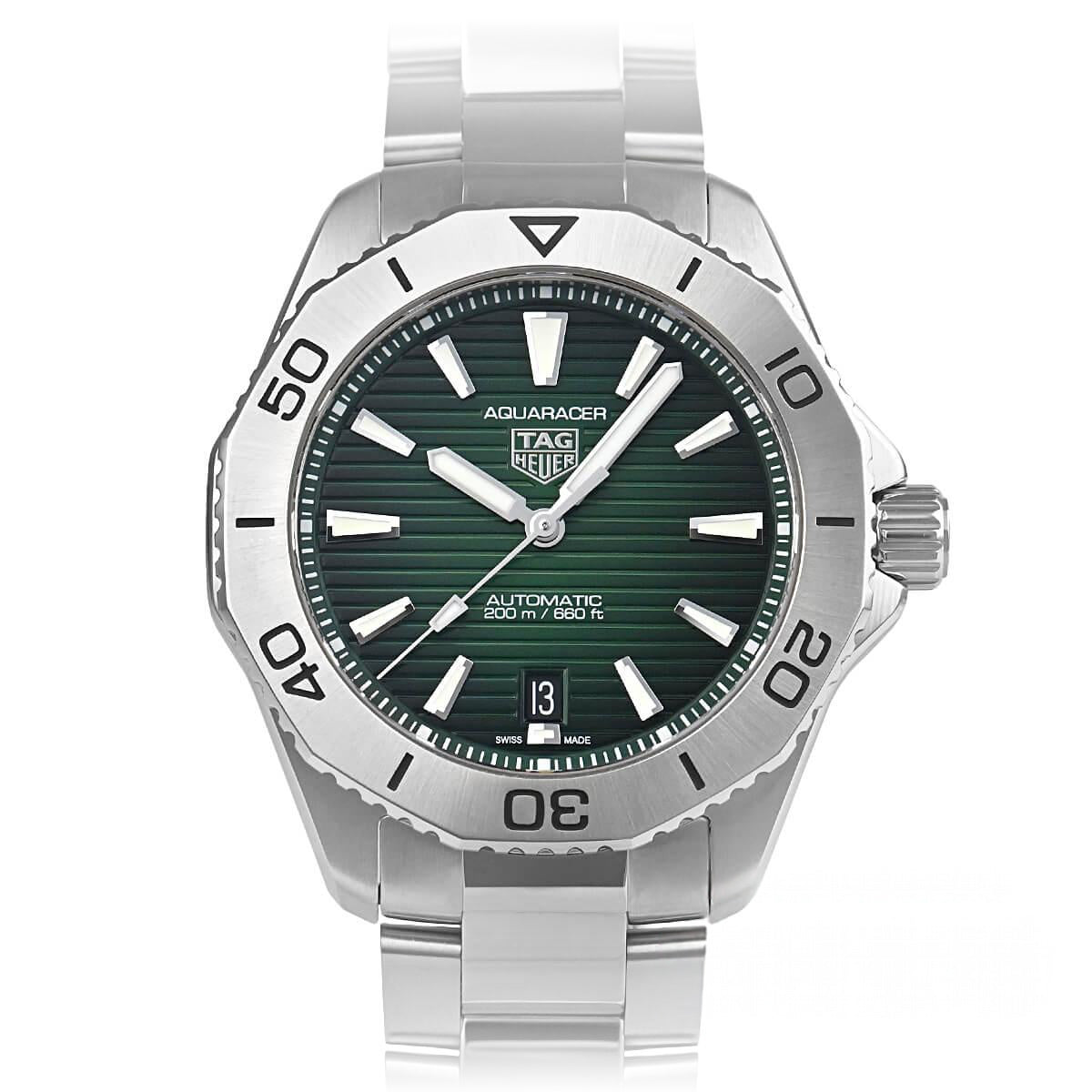 Aquaracer 40,00 mm, grünes Zifferblatt aus Edelstahl – WBP2115.BA0627