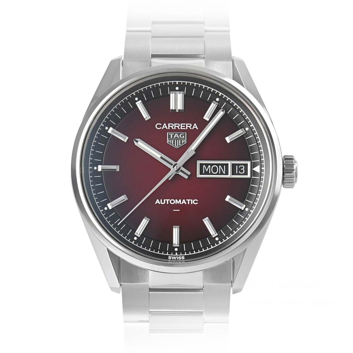 Carrera 41,00 mm rotes Zifferblatt aus Edelstahl – WDA2113.BA0043