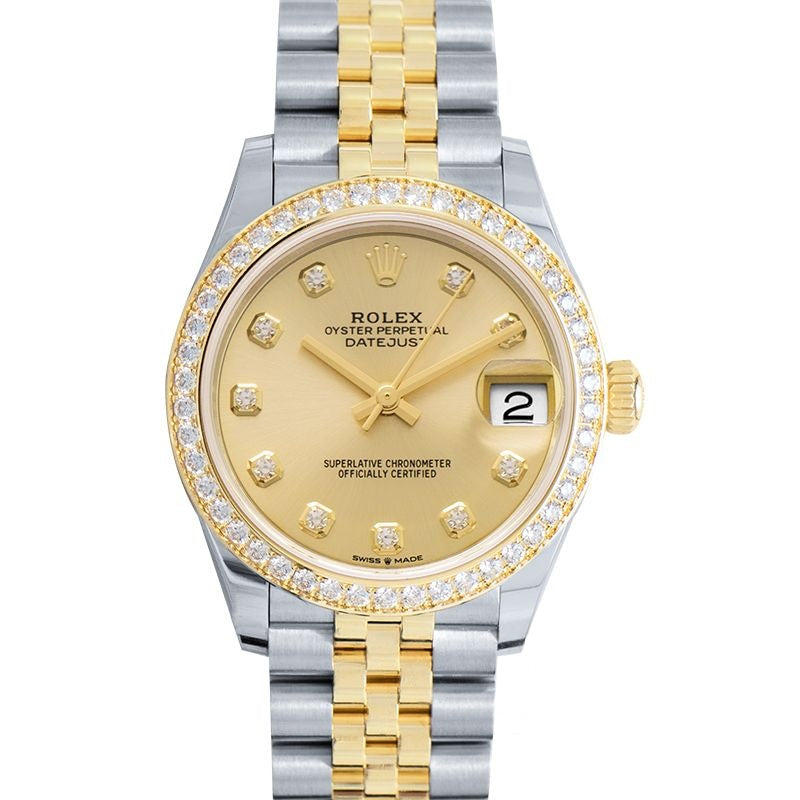 Datejust 31 mm Champagner-Zifferblatt aus Edelstahl, Gelbgold 278383RBR-0026