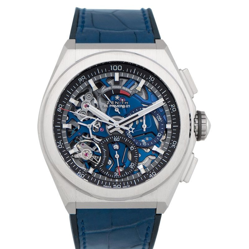Defy 44 mm blaues Zifferblatt in Titan 95.9002.9004/78.R584