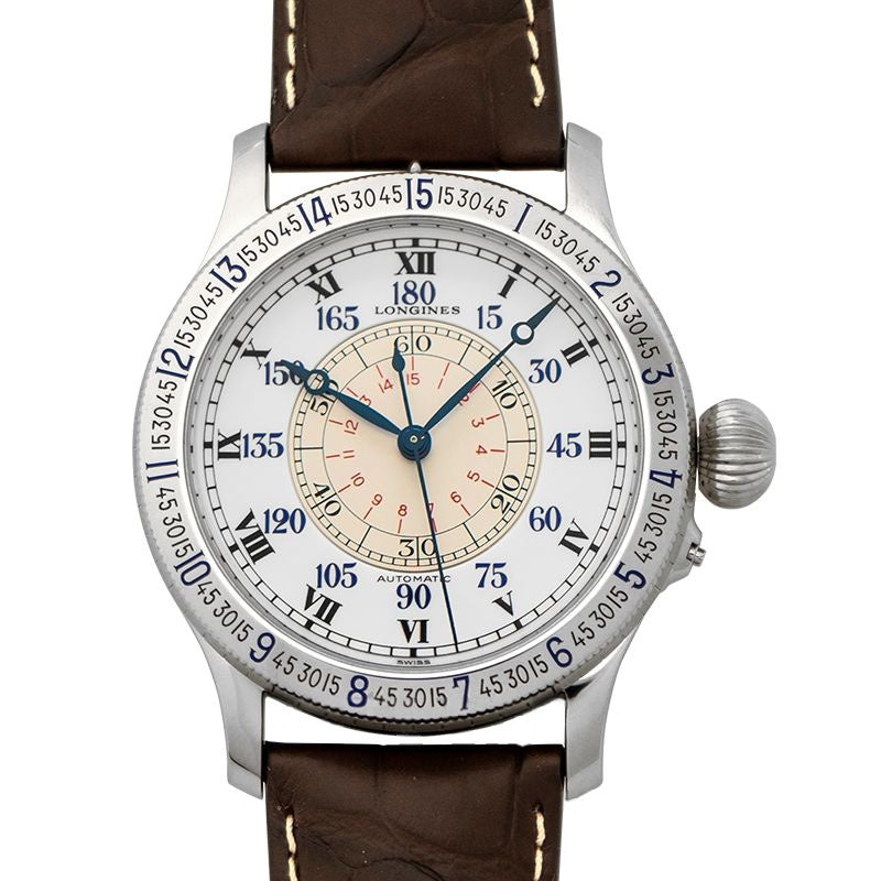 Longines Heritage 47,5 mm weißes Zifferblatt aus Edelstahl L26784110